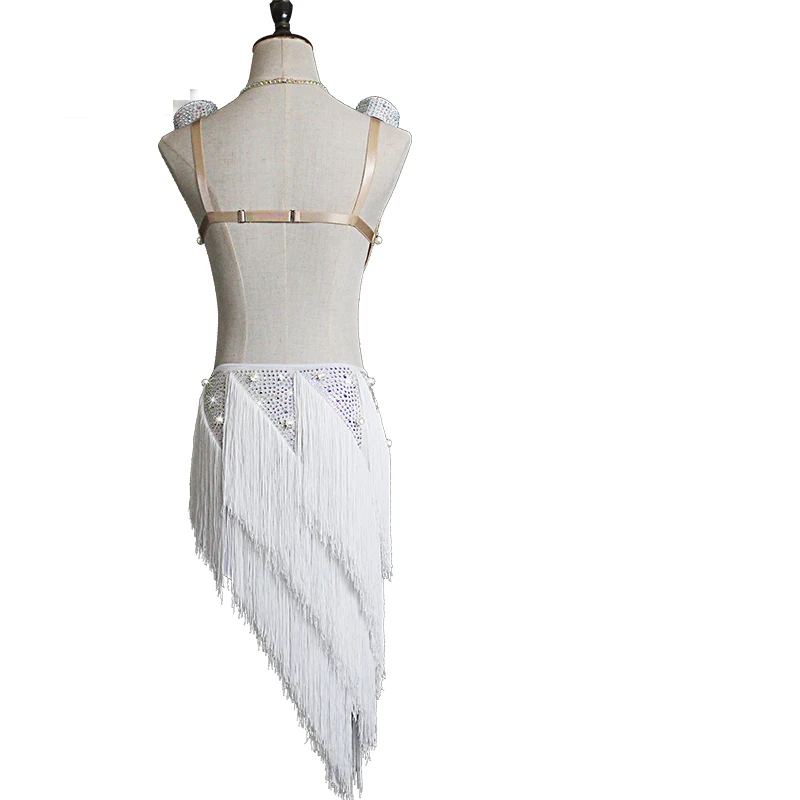 Latin Dance Dress Women/Girls/Lady Sexy Fringe Pearl Backless New Adult Costume Competition Dresses DQS1690 | Тематическая одежда