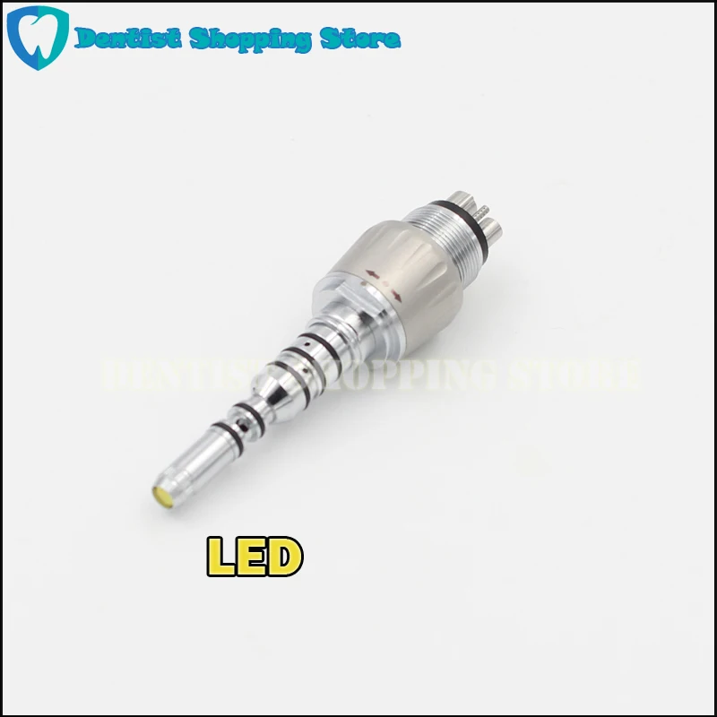 

Dental Accessories Motiton 6 Hole LED Fiber Optic Dental Air Turbine Quick Coupling Dentist Tool Compatible With Kavo Mutiflex