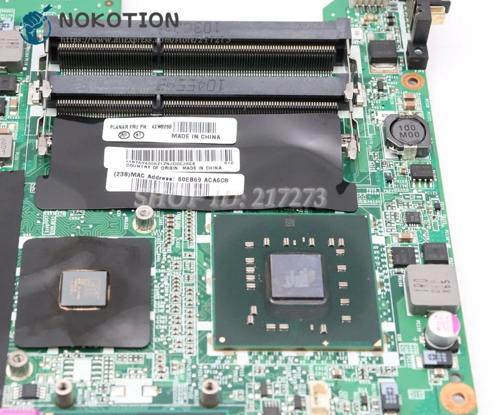 NOKOTION 42W8268 DAOGC2MB8F0 MAIN BOARD For Lenovo L410 SL410 SL410k Laptop Motherboard PM45 ATI graphics DDR3 Free CPU | Компьютеры и