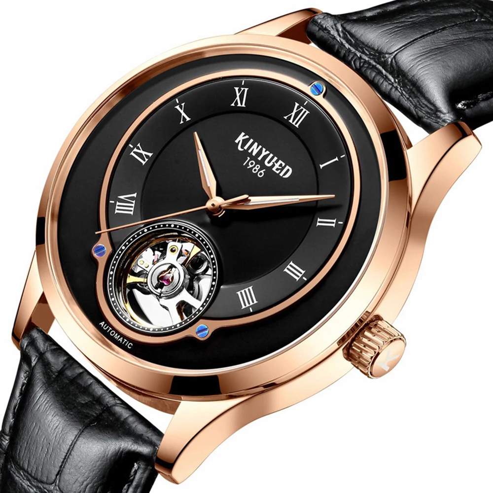 Мужские автоматические механические часы Tourbillon роскошные Брендовые мужские