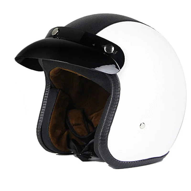 Для мужчин и женщин casco винтажный шлем для скутера мотоциклетный черный белый