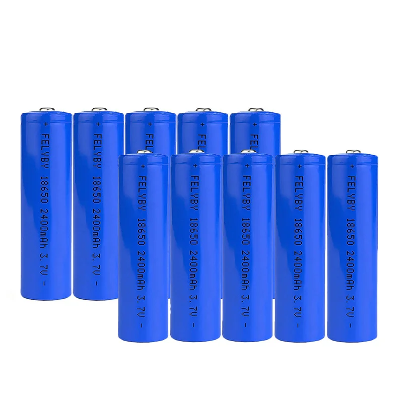 10PCS FELYBY pila 18650 3,7 v Перезаряжаемый Аккумулятор au lithium accu 18650 Аккумулятор для laserpen бренд Высокое качество 2400mAh - Цвет: 10PCS