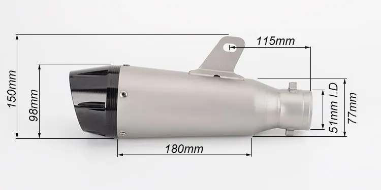 36-51mm universal motorcycle exhaust muffler r6 mt09 ninja400 z900rs z1000 gsxr750 K11 ZX6R | Автомобили и мотоциклы