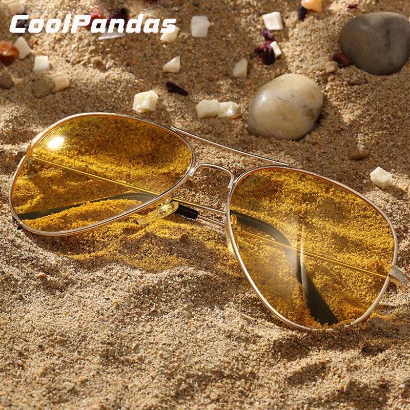 Очки авиаторы солнцезащитные для вождения UV400 желтые|gafas de sol|de solglasses driver |