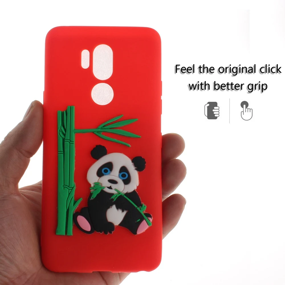 for LG G7 Silicone Case Cover Fundas G 7 3D Cartoon Panda Bamboo Phone Cases Bag Silicon Cute Soft |