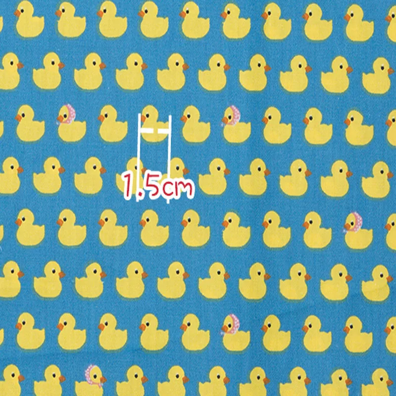 Милая хлопковая ткань с принтом желтых и красочных маленьких уток 50x160 см 7 видов