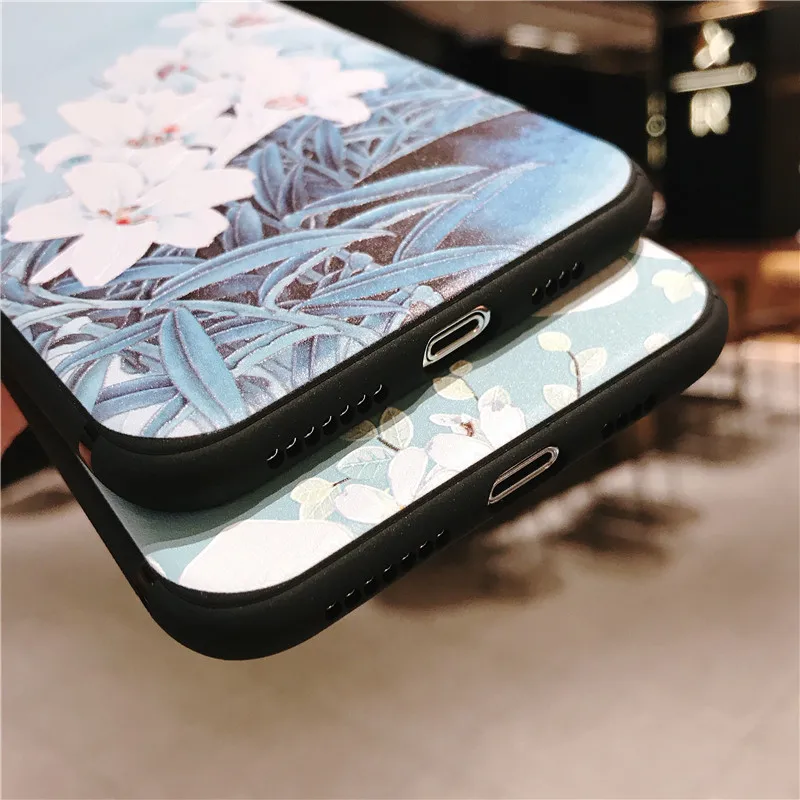 Мягкий силиконовый чехол Boucho для iPhone 5 SE S XS Max XR Ретро Цветочный телефона X 6 6S 7 8 Plus