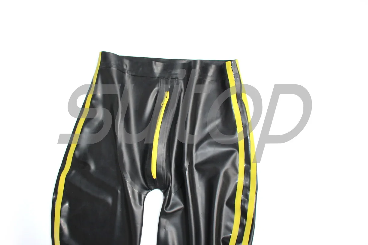 Suitop 0.4mm latex rubber glued leggings with front zip pants trousers for sale