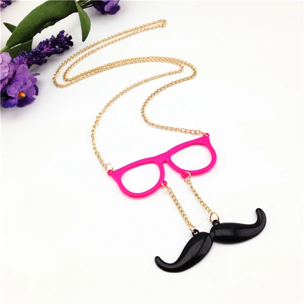 Универсальные стильные красные очки черная маска с фальшивыми усами ожерелье |