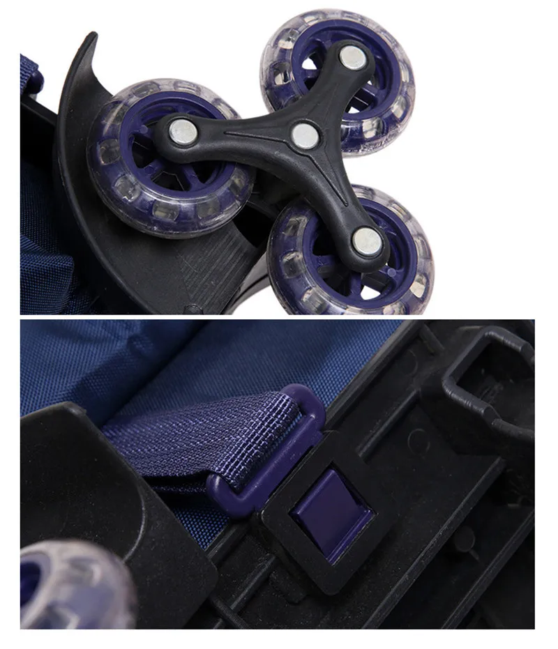 Дети 6 колеса съемные Рюкзак тележка на колесиках детская школьная сумка