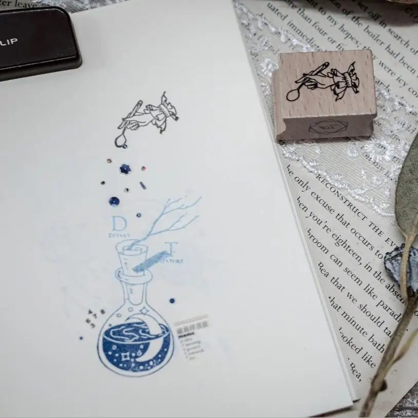 Креативные Часы жестов Деревянный штамп DIY Ремесло Деревянные и резиновые штампы