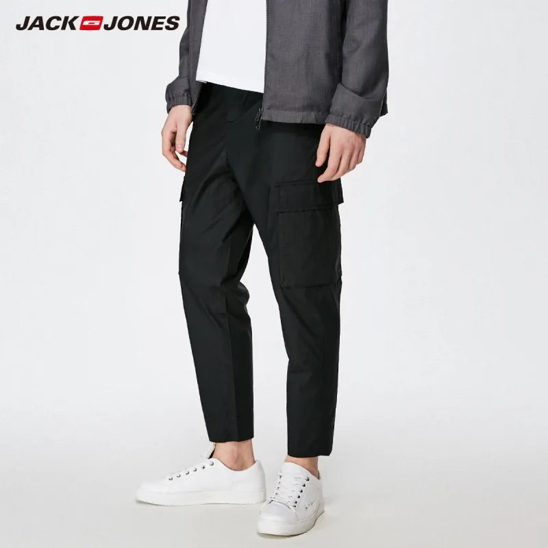 JackJones мужские хлопок Большие зауженные карманы чистый цвет повседневные укороченные брюки 219114522