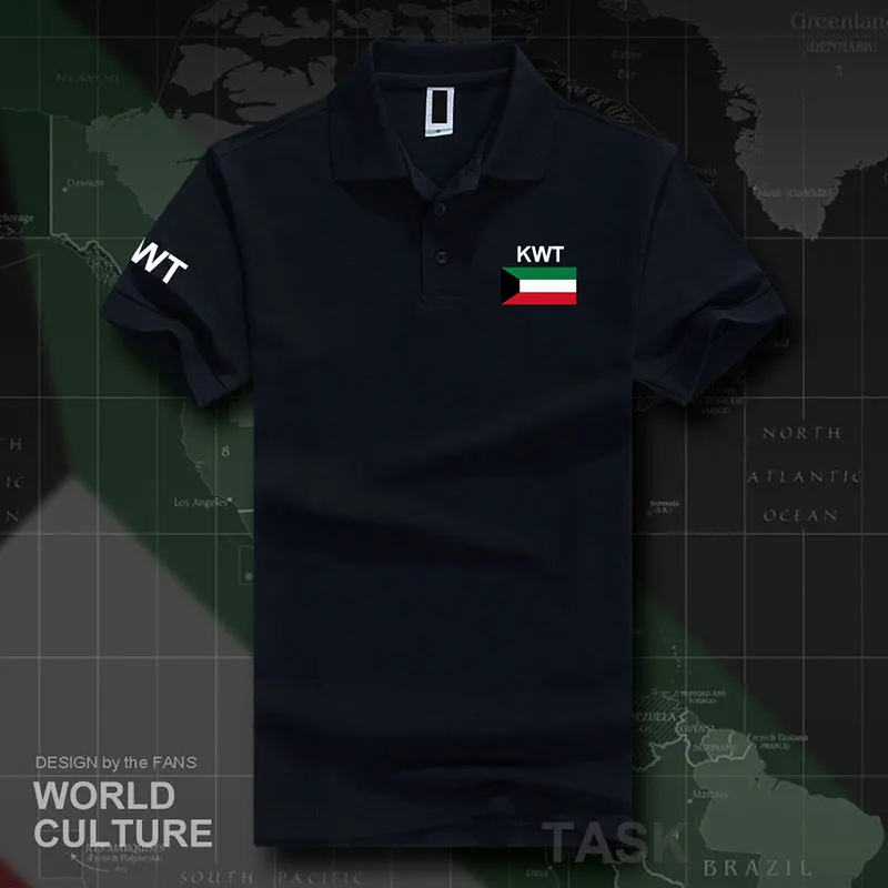 Kuwait мужские рубашки поло с коротким рукавом, белые бренды, с принтом для страны, хлопок, Национальный командный флаг, al-Kuwait KWT - Цвет: polo-Navy