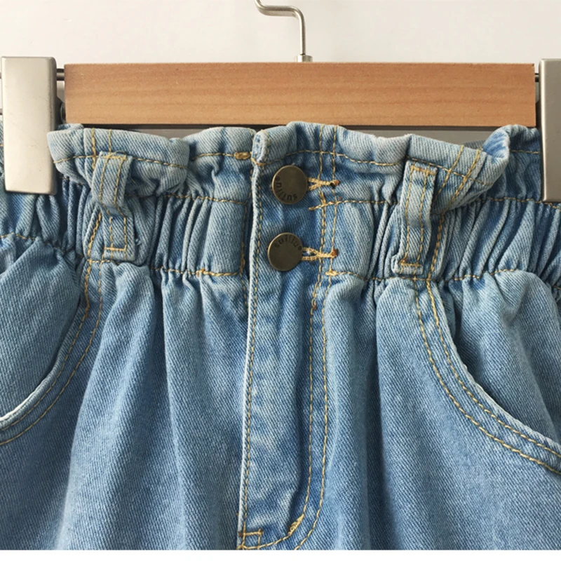 2019 летние джинсовые шорты с высокой талией женские повседневные свободные