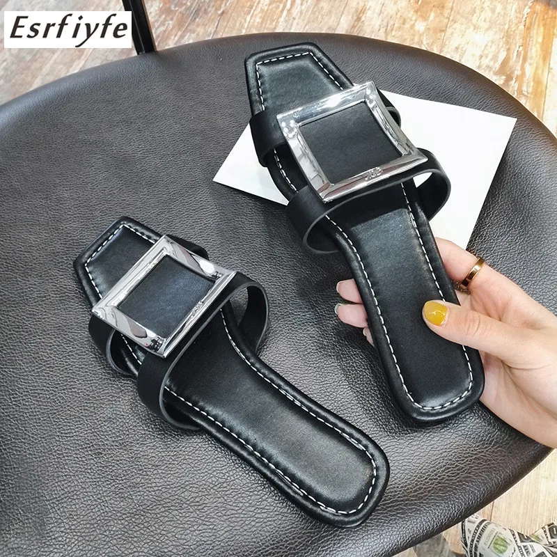 ESRFIYFE 2019 Новый Для женщин металлические декоративные Тапочки женские роскошные