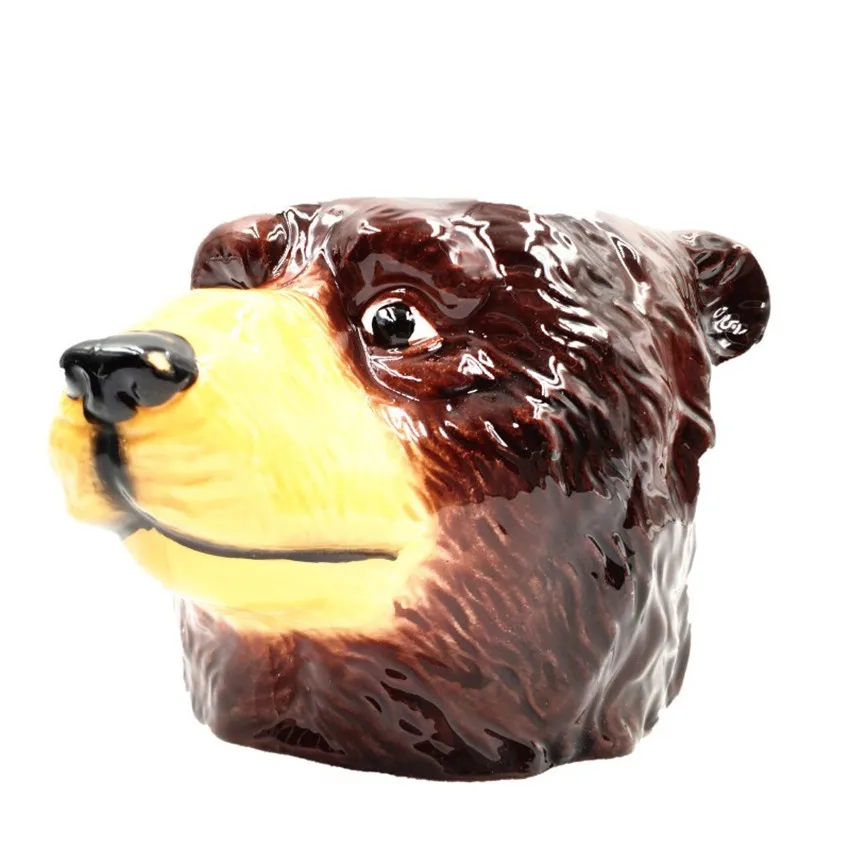 1 шт., 3D кофейная кружка в форме животного, Керамическая форма, бульдог, медведь, собака, орангутан, Орел, молоко, вода, напиток, кружка, креативная кружка с камерой