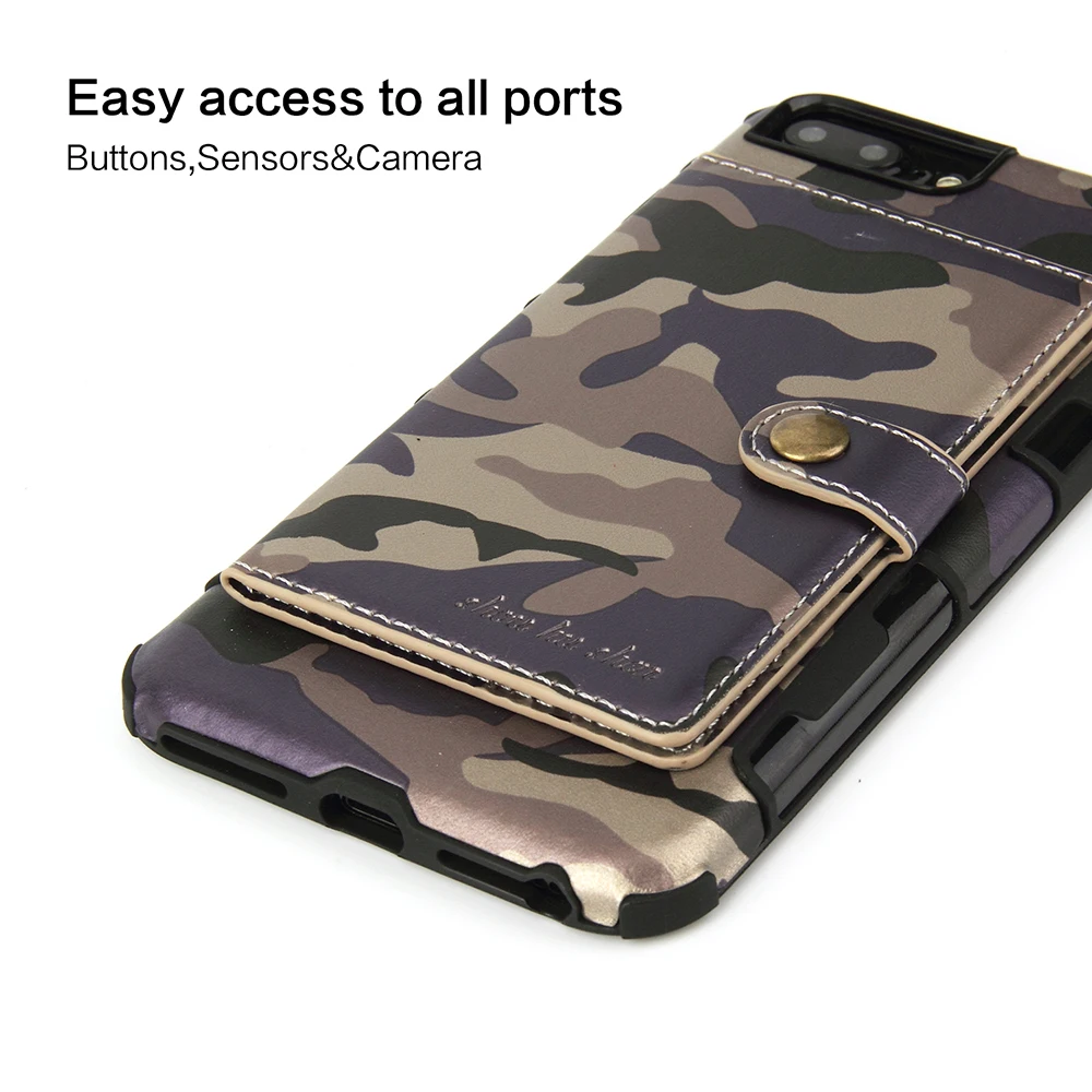 Buckle Card Slot Case for iphone XS Max Cover Army Camo Pattern Leather Coque Fundas X XR 8 7 6 6s Plus Back | Мобильные телефоны и