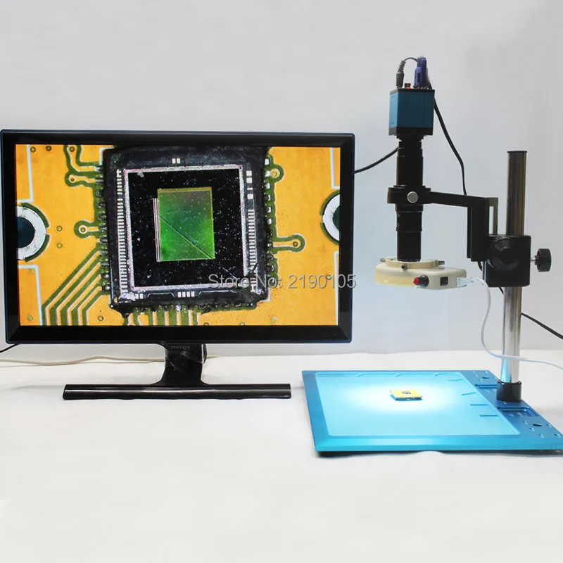 Камера микроскопа с тремя выходами VGA USB AV InterfaceIndustrial + прецизионное основание для