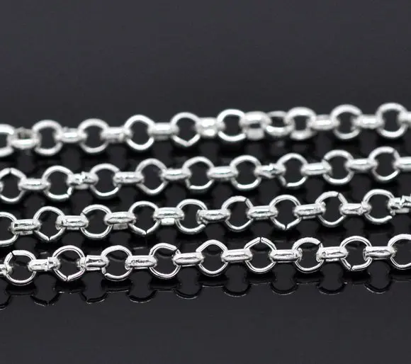 

Free shipping!!!!100M/lot Silver Plated Link-Opened Chain 3.2x0.5mm