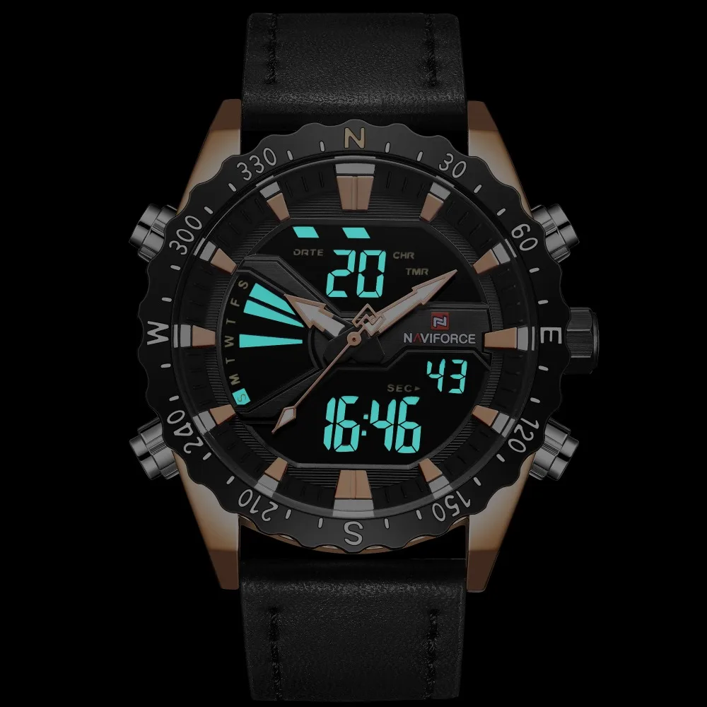 Топ люксовый бренд NAVIFORCE мужские спортивные военные часы Мужские кварцевые