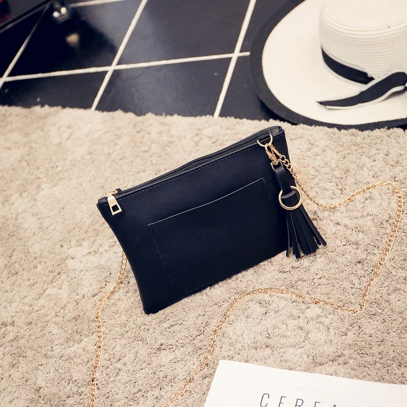 Женская мода Crossbody Сумка Черная Кожа Сумки Мода Сак Главная Твердые Одноместный
