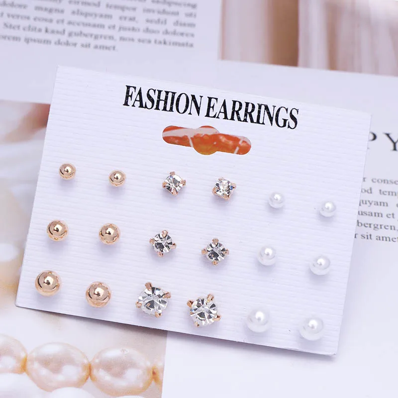 Серьги гвоздики с искусственным жемчугом и перьями|stud earrings set|earrings setbrincos fashion |