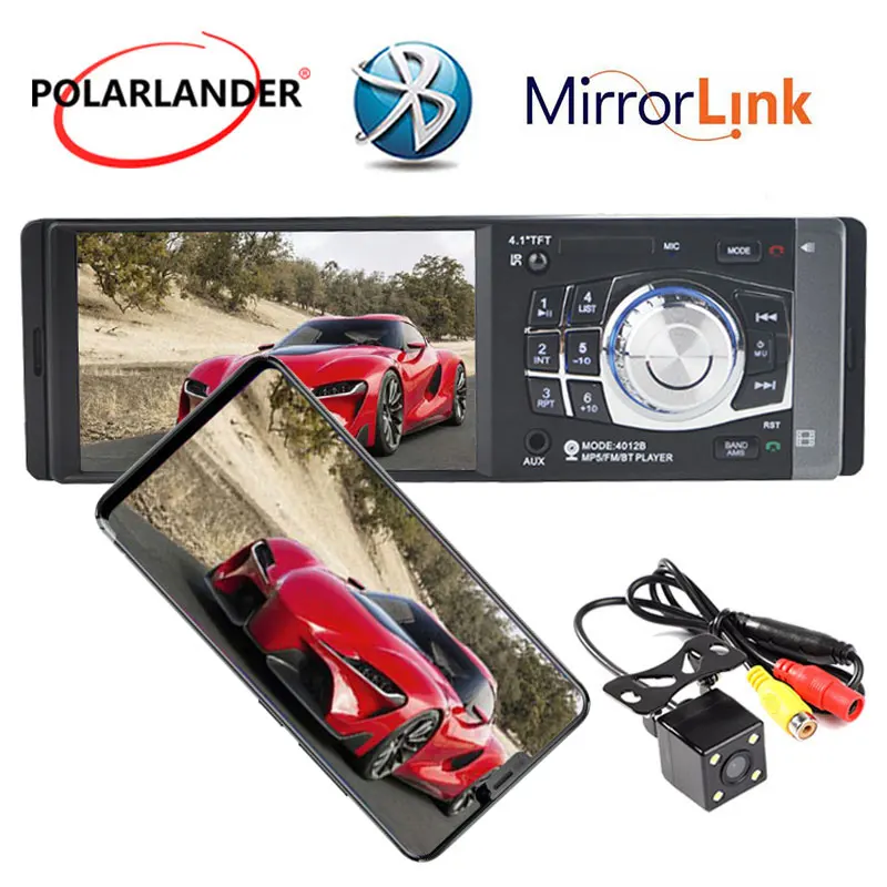 Автомагнитола 1 din 4 дюйма HD TFT экран стерео Bluetooth поддержка камеры заднего вида SD/USB
