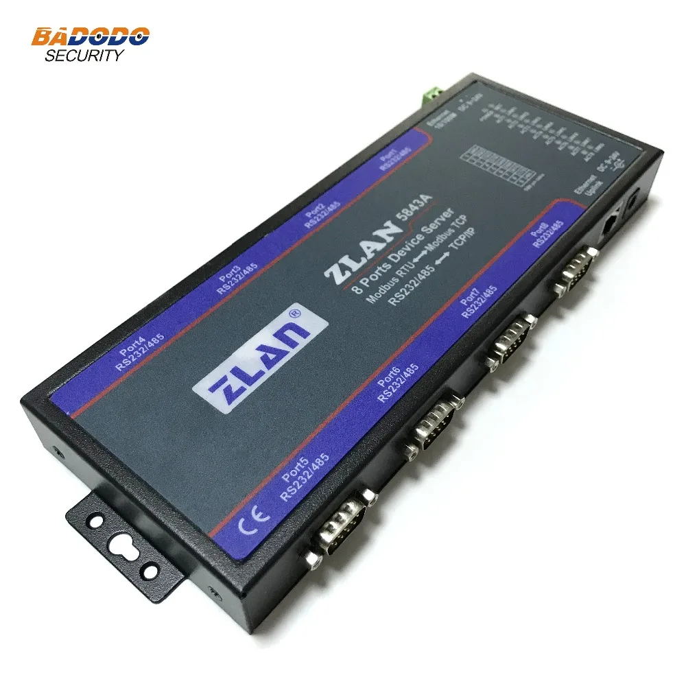 Конвертер ZLAN5843A RS232 RS485 в Ethernet с 8 портами промышленные последовательные