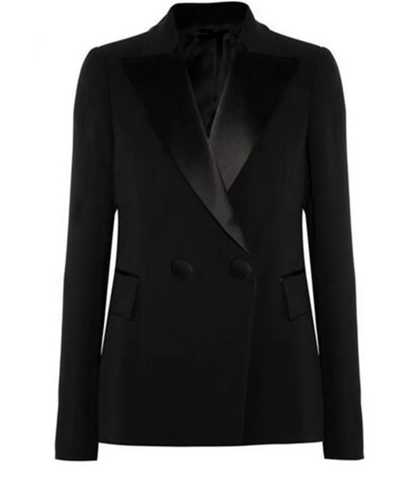 Женский офисный брючный костюм смокинг из 2 предметов для свадьбы блейзер и брюки