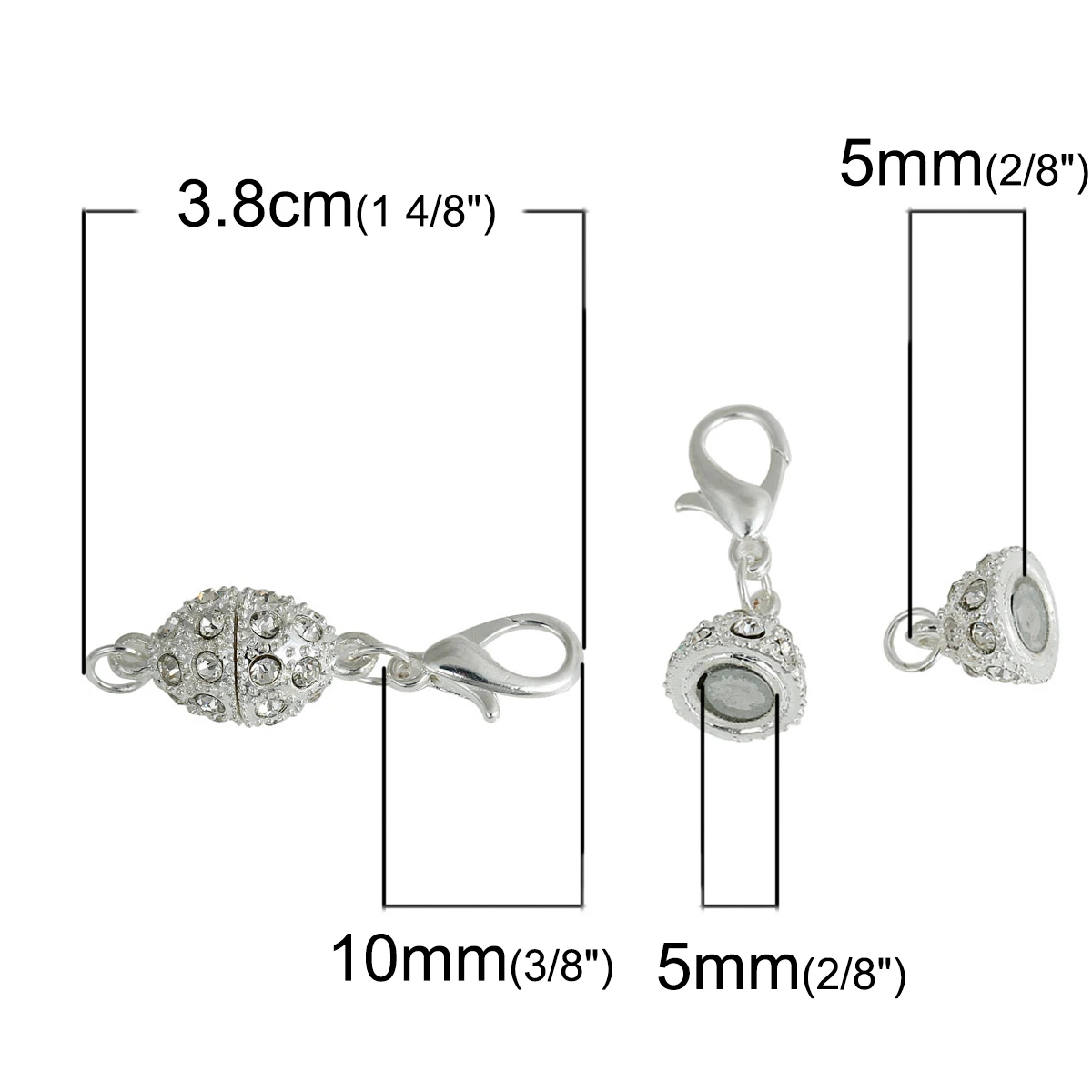 DoreenBeads магнитные застежки для ювелирных изделий браслет овальный серебряный