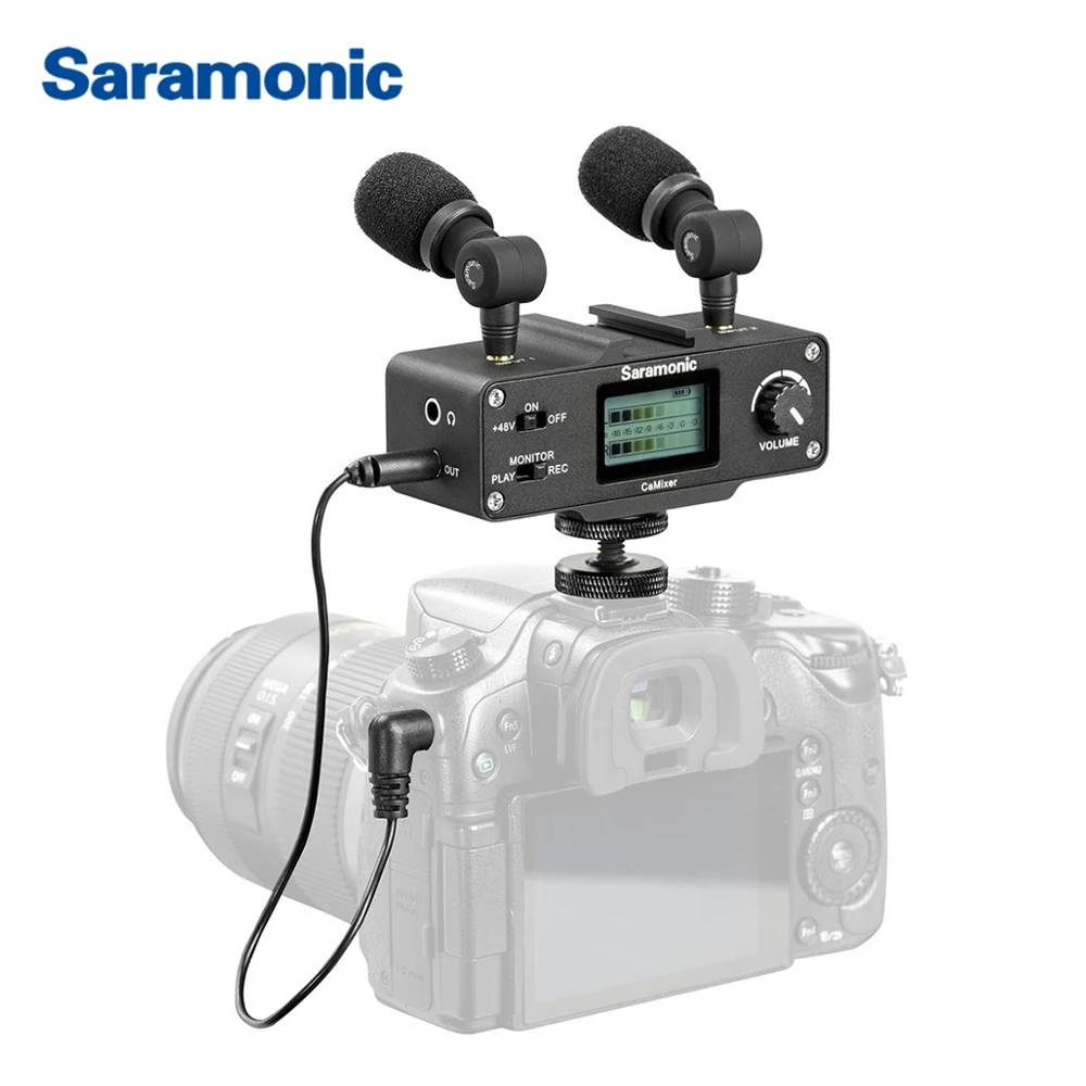 Saramonic CaMixer видео микрофон двойной Стерео конденсаторный цифровой миксер 48В