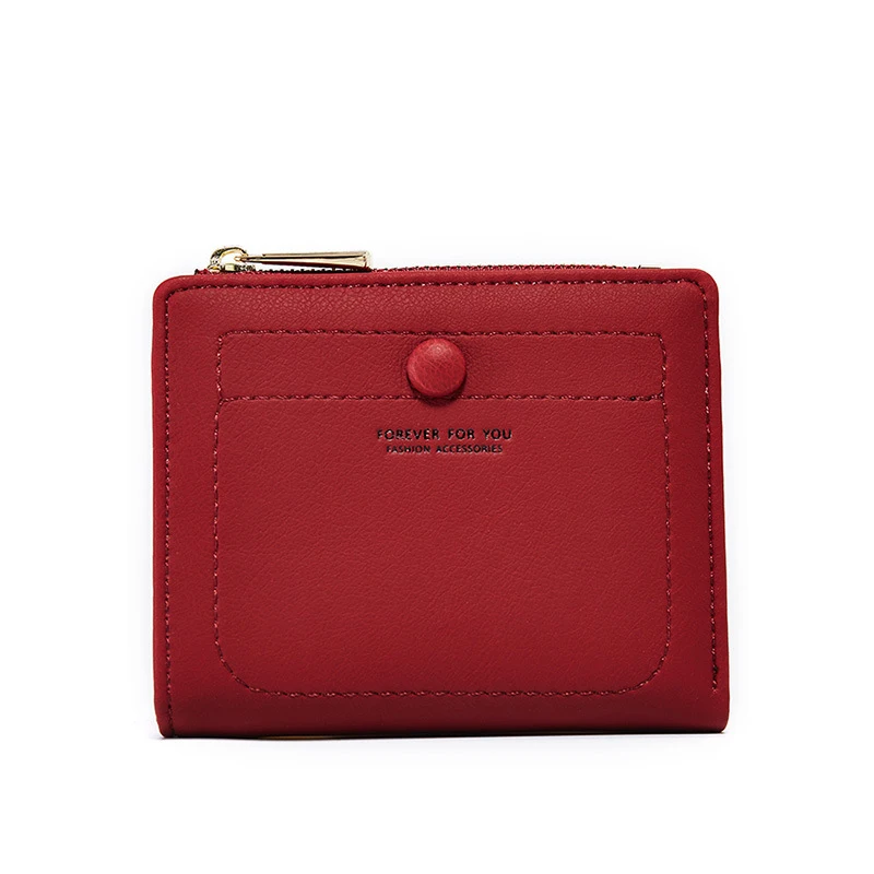 

New Women Small Leather Thin Wallet Fashion Lady Change Purse Card Holder Zipper Coin Purses Female Clutch Carteira Feminina