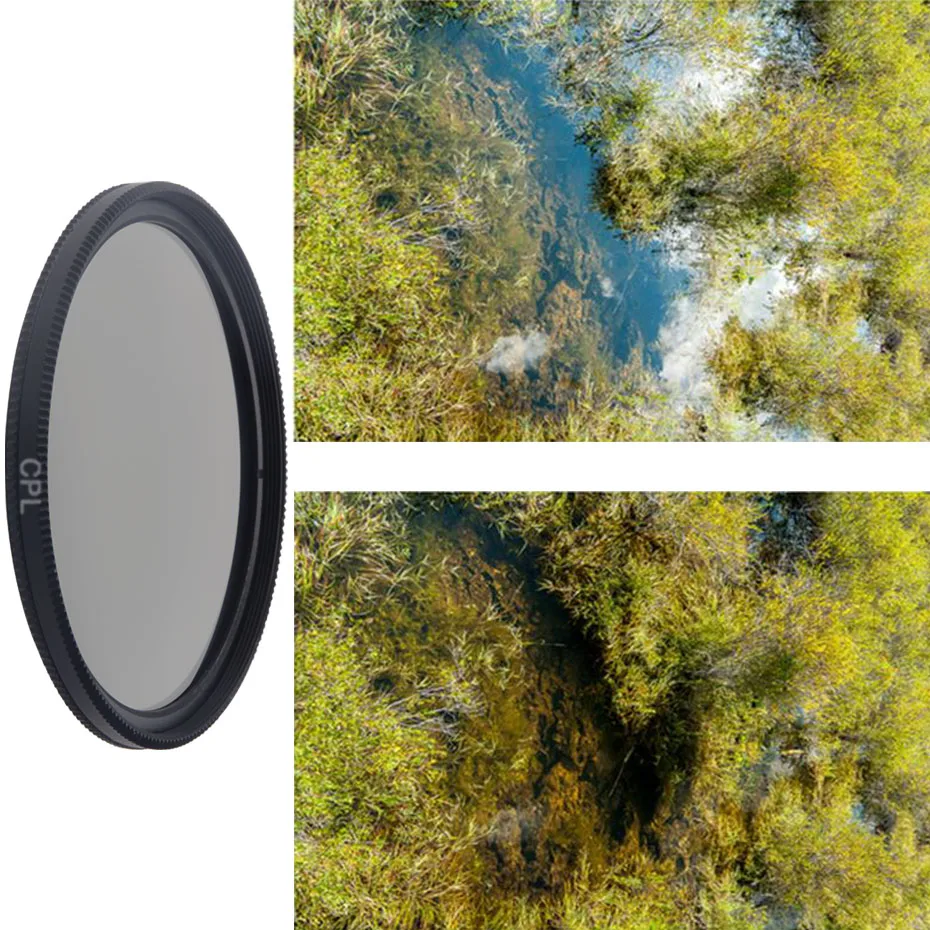 CAENBOO фильтр для камеры CPL Polar + UV фиолетовый ND2 4 8 сумка 49 52 55 58 62 67 72 77 82 мм набор Canon EOS