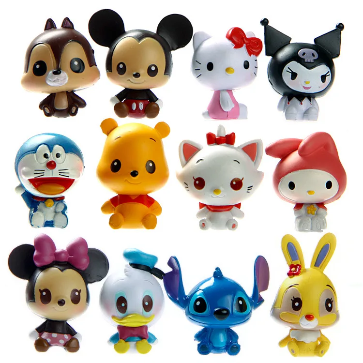 Игрушки Disney 12 шт./компл. классические Мультяшные фигурки Микки Минни Маус Стич