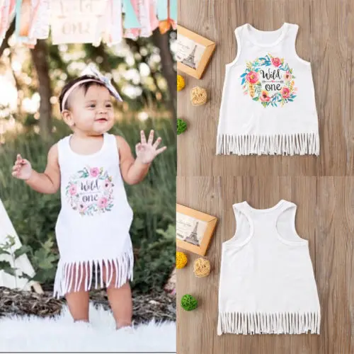 Toddler Girl Princess Dress Kid Baby Party Wedding Sweet print tassel Children Enfant Kids Girls Flower Dresses Sleeveless Daily | Детская