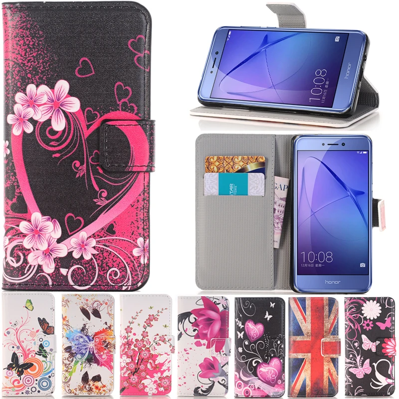 Кожаный чехол-книжка мягкий для Huawei P8 P9 P10 Lite 2017 G8 Y3 Y5 Y7 Y6 II 2 Compact Honor 4C 4X 5X 5A |
