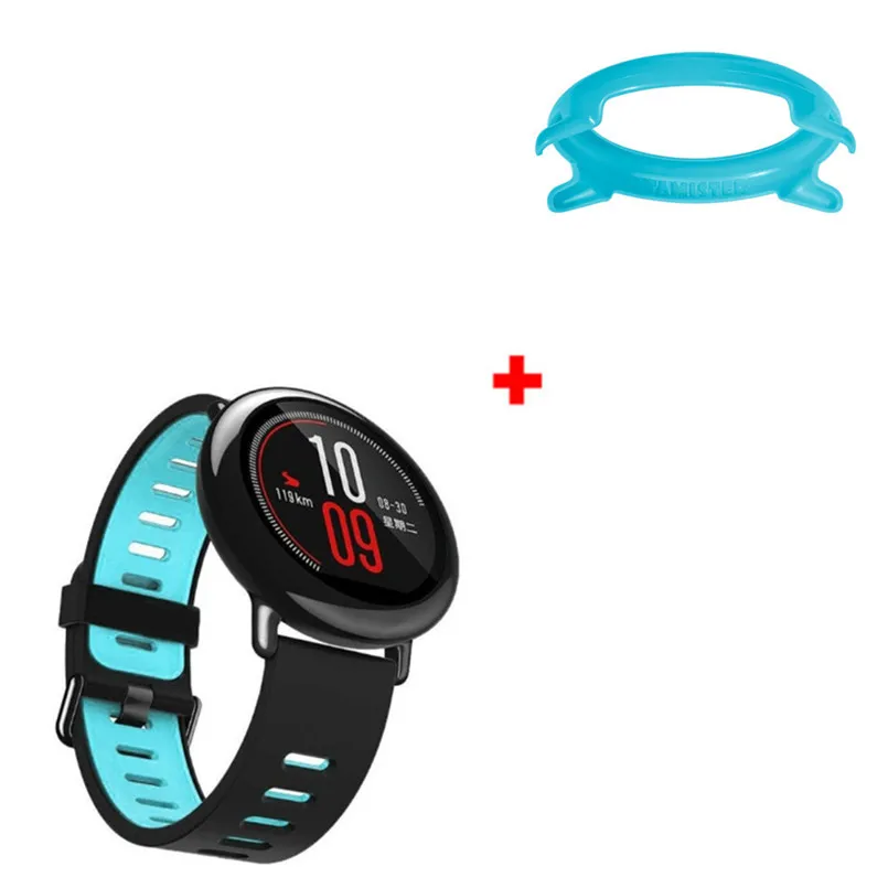 B 1 шт. спортивный силиконовый браслет+ 1 шт. рамка чехол для HUAMI AMAZFIT Смарт-часы замена полос ремешок 3B24 - Цвет: B