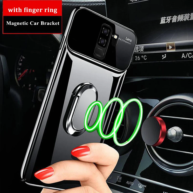 Holder Case For Samsung Galaxy S8 S9 Plus Note 8 9 Magnetic Ring Mirror Hard PC Back Cover Funda | Мобильные телефоны и