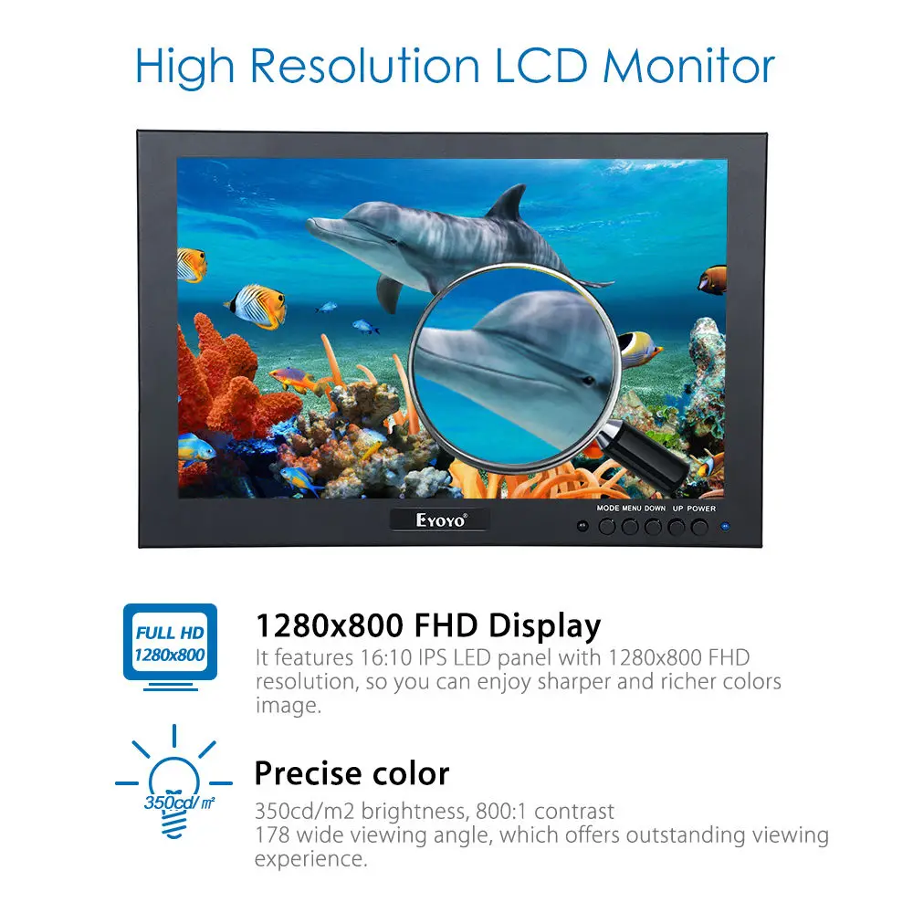 Eyoyo HD 1280*800 IPS TFT светодиодный Экран VGA AV аудио видео HDML 10 &quotЖК дисплей Мониторы для