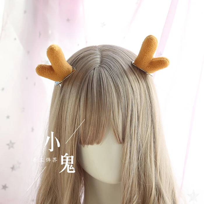 Pair of antlers Пара милых ушей Sen antler, заколка для ушей Yuyi с заколкой для кошки, клипса для уха, головной убор, рога, карта - Цвет: Pair of antlers