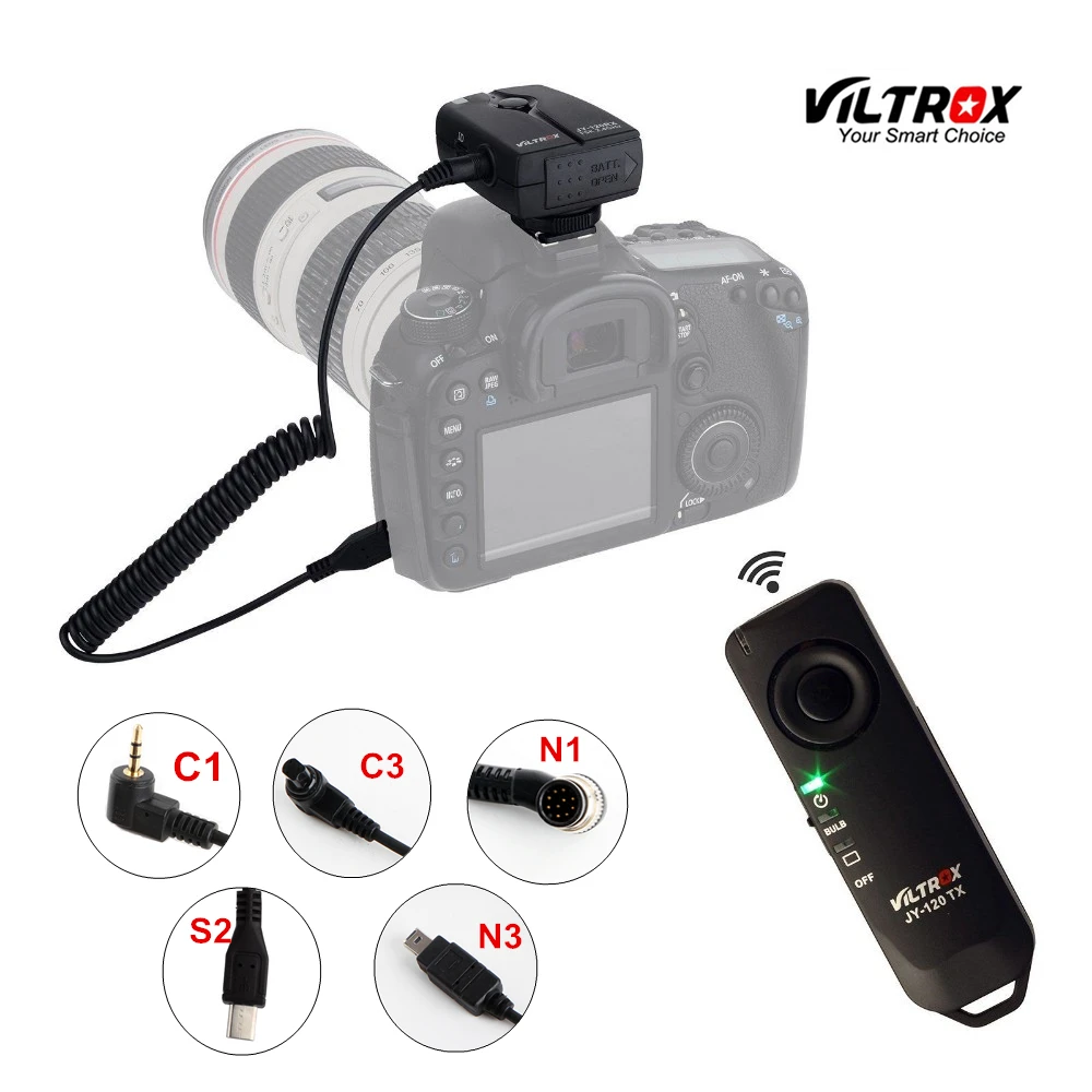Viltrox JY-120 камера беспроводной пульт дистанционного спуска затвора управление кабель для Canon 5D IV 7D Nikon D5300 sony A9 A7 A6500 A6300 A7S