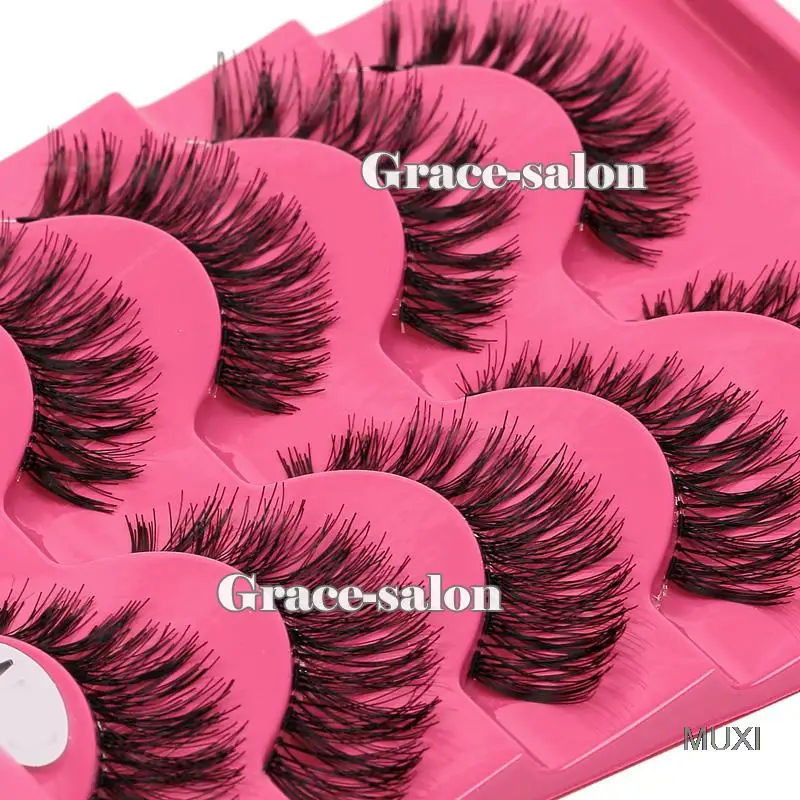 5 пар потрясающий макияж ручной работы грязный натуральный крест накладные