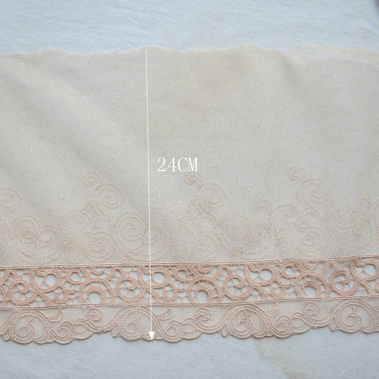 2Meters/lot Glitter skin color water soluble embroidery lace stage dress veil clothing accessories SC197 | Дом и сад