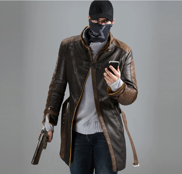 Watch Dogs 2 Costume Watchdog Aiden AidenPearce пальто для собак с Cos ультра вытяжное кожаное Хэллоуина