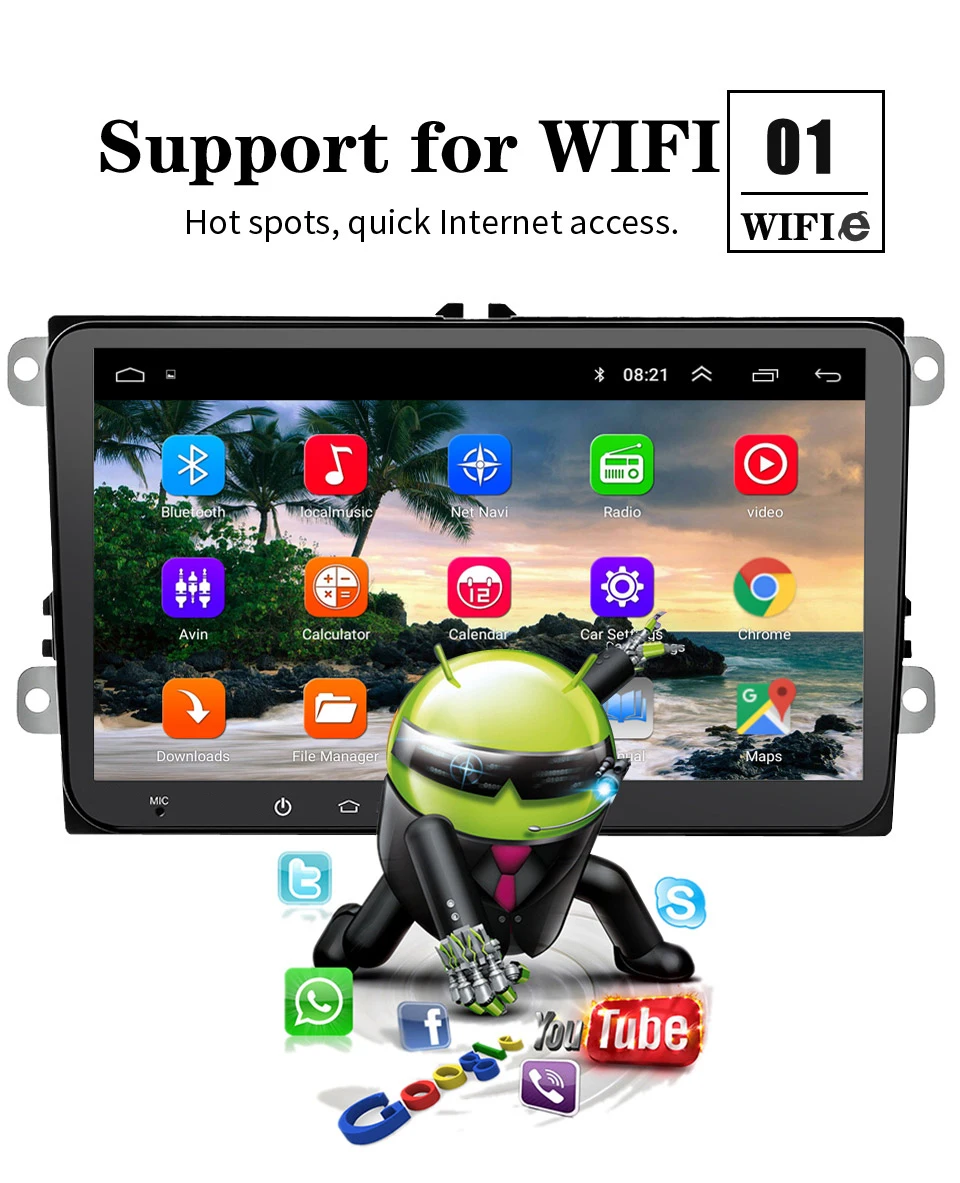 9 &quot2Din Android 10 1 автомобильный Радио мультимедийный плеер для VW/Volkswagen Passat B6 Tiguan Golf 5 6