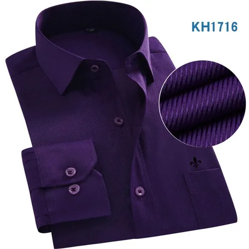 kh1716XPURPLE Dudalina Camisa мужские рубашки с длинным рукавом мужская рубашка брендовая одежда умный Повседневный тонкий крой Camisa Social Masculina Chemise Homme - Цвет: kh1716XPURPLE