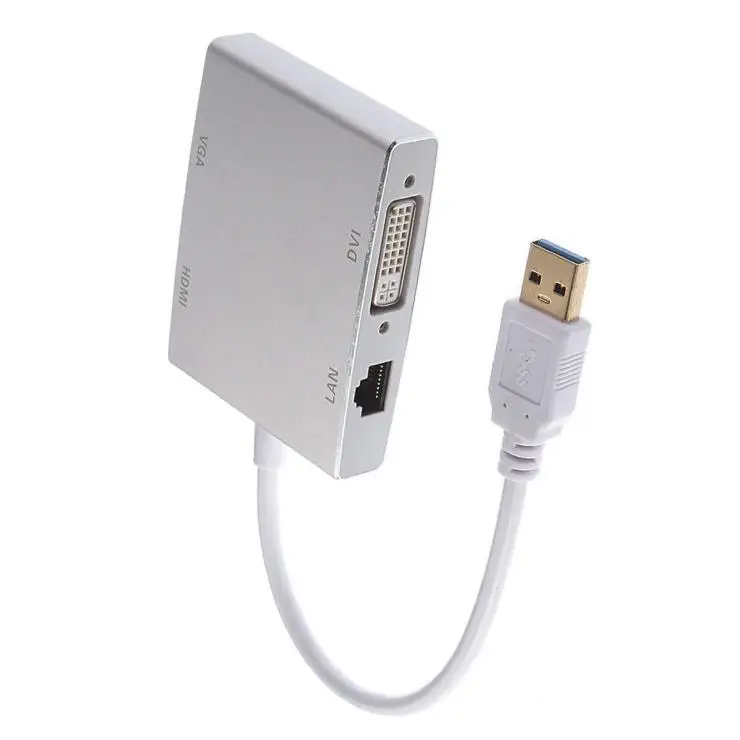 Usb 3,0 к RJ45 и VGA DVI HD проектор концентратор 4 в 1 адаптер