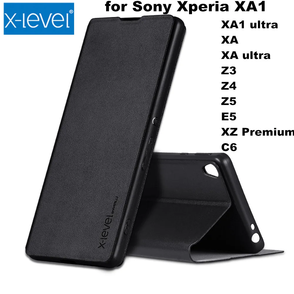 Роскошный чехол X Level из искусственной кожи для Sony Xperia 10 Plus XA2 XA1 ultra Z2 Z3 Z5 XZ premium XZS XZ1