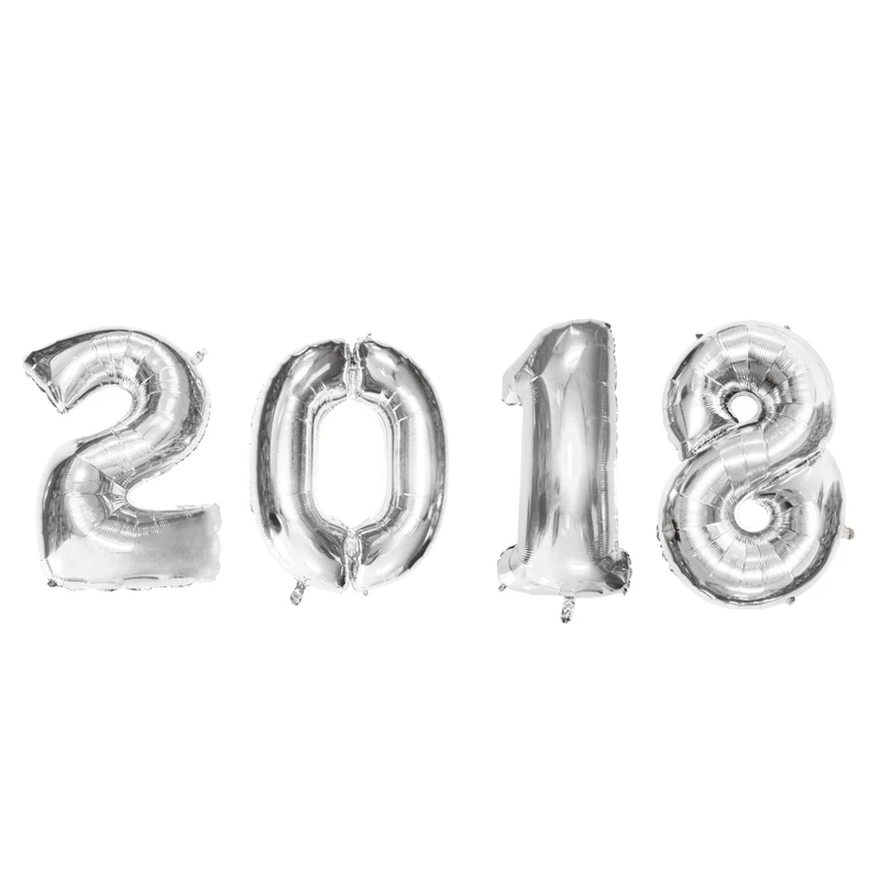 4 шт. номер 2018 Фольга шары мультфильм цифра воздушные Happy новогоднее
