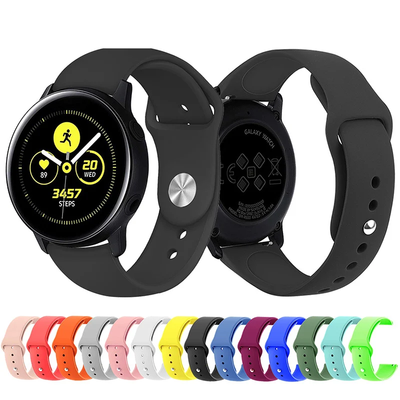 18 мм 20 22 спортивный силиконовый ремешок для Samsung Galaxy watch 42 46 активный часов Gear S2 Class